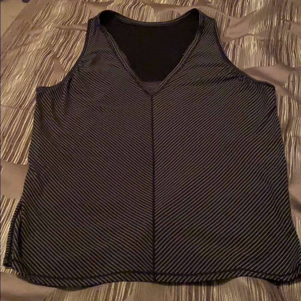Lululemon black/gray striped tank
